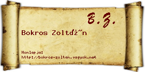Bokros Zoltán névjegykártya