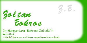 zoltan bokros business card